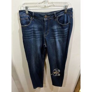 1822 Adriana Jeans Womens 12 Skinny Blue High Rise Bird Western Aztec Boho Y2K